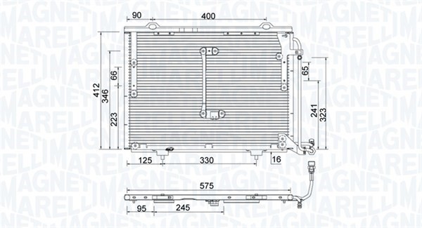 Kondensor, klimatanläggning Magneti marelli 350203945000 MAGNETI MARELLI