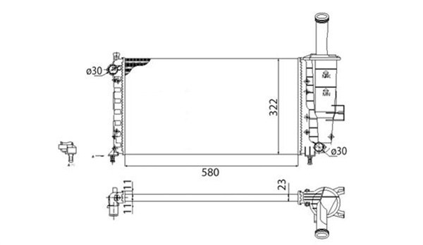 Kylare, motorkylning Magneti marelli 350213173003 MAGNETI MARELLI