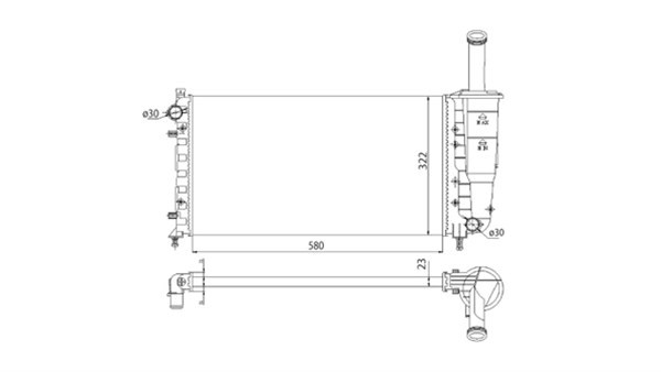 Kylare, motorkylning Magneti marelli 350213196003 MAGNETI MARELLI