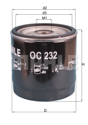 Oljefilter Knecht OC 232 KNECHT