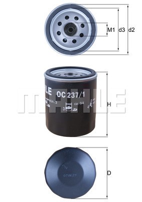 Oljefilter Knecht OC 237/1 KNECHT