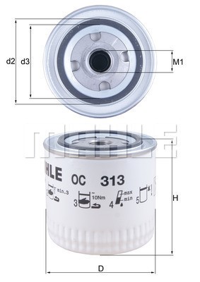 Oljefilter Knecht OC 313 KNECHT