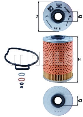 Oljefilter Knecht OX 151D KNECHT Oljefilter Knecht OX 151D KNECHT