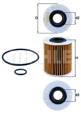 Oljefilter Knecht OX 413D1 KNECHT