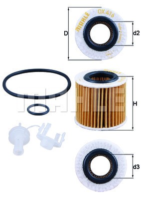 Oljefilter Knecht OX 416D2 KNECHT