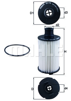 Oljefilter Knecht OX 774D KNECHT