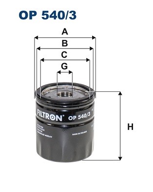 Oljefilter Filtron OP 540/3 FILTRON