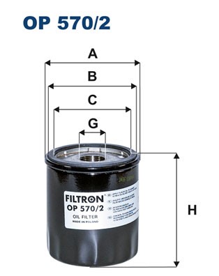 Oljefilter Filtron OP 570/2 FILTRON