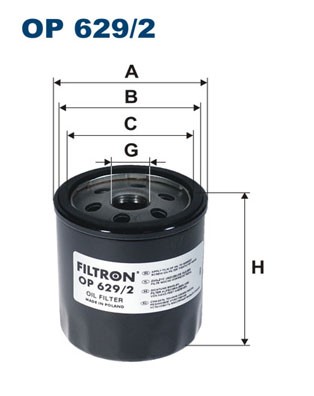 Oljefilter Filtron OP 629/2 FILTRON
