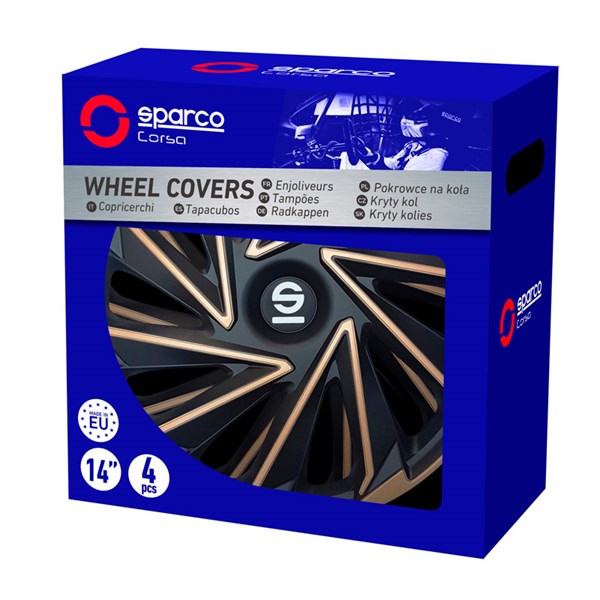 Hjulsidor/ Navkapslar, Universal Sparco SP 1480GDBK Hjulsidor/ Navkapslar, Universal Sparco SP 1480GDBK