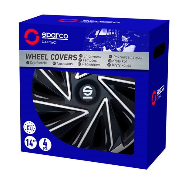 Hjulsidor/ Navkapslar, Universal Sparco SP 1480SVBK Hjulsidor/ Navkapslar, Universal Sparco SP 1480SVBK