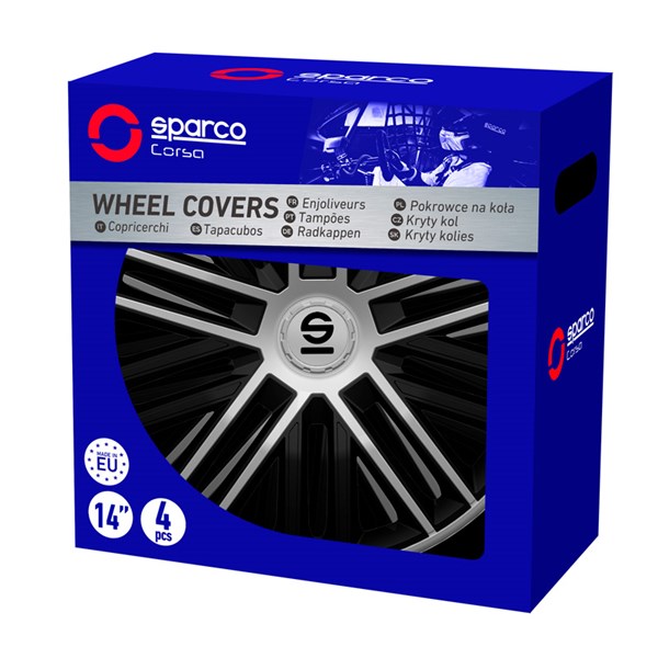 Hjulsidor/ Navkapslar, Universal Sparco SP 1485BKSV Hjulsidor/ Navkapslar, Universal Sparco SP 1485BKSV
