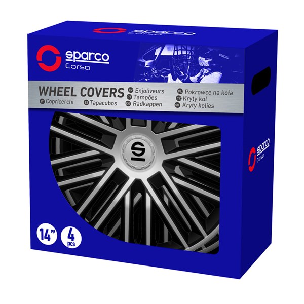 Hjulsidor/ Navkapslar, Universal Sparco SP 1485SVBK Hjulsidor/ Navkapslar, Universal Sparco SP 1485SVBK