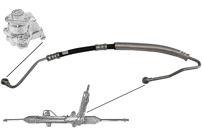 Hydraulikslang, styrsystem, Från hydraulpump till styrväxel Aic 5 AIC