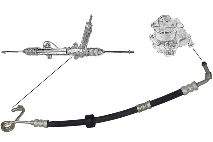 Hydraulikslang, styrsystem, Från hydraulpump till styrväxel Aic 5 AIC