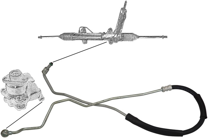 Hydraulikslang, styrsystem, Från hydraulpump till styrväxel Aic 5 AIC