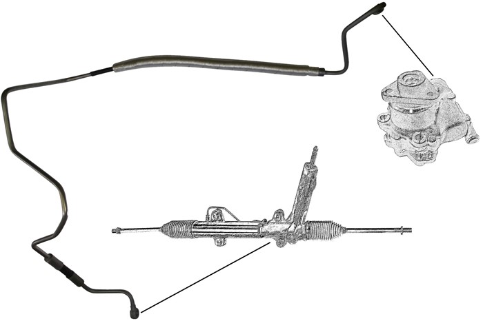 Hydraulikslang, styrsystem, Från hydraulpump till styrväxel Aic 5 AIC