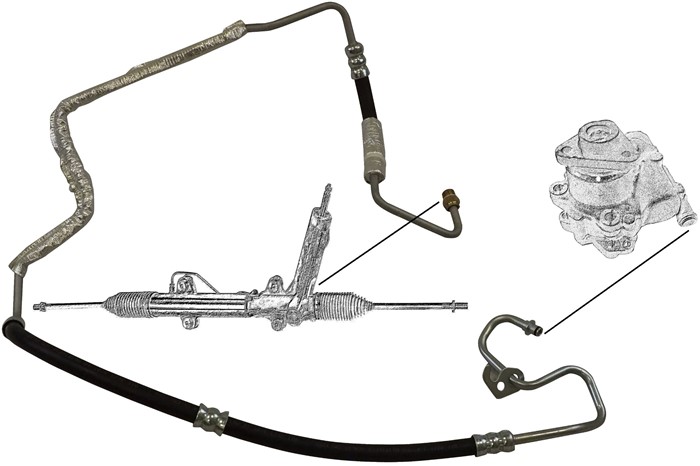 Hydraulikslang, styrsystem, Från hydraulpump till styrväxel Aic 5 AIC