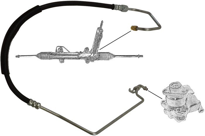 Hydraulikslang, styrsystem, Från hydraulpump till styrväxel Aic 5 AIC