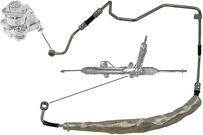 Hydraulikslang, styrsystem, Från hydraulpump till styrväxel Aic 5 AIC