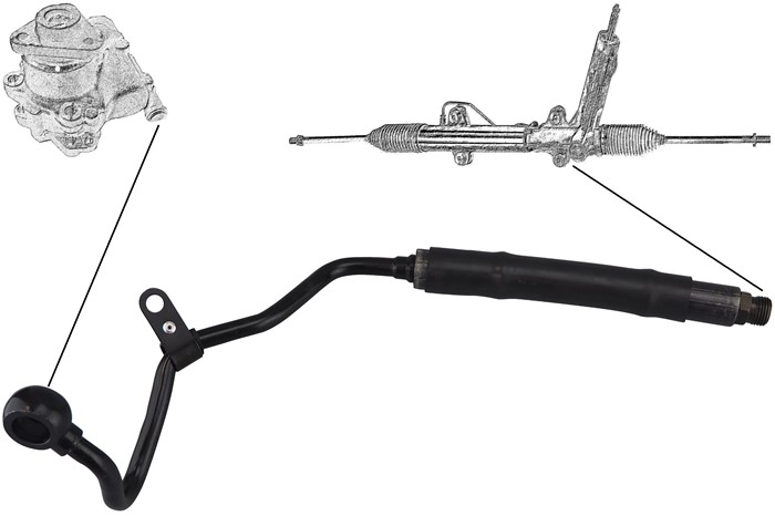 Hydraulikslang, styrsystem, Från hydraulpump till styrväxel Aic 5 AIC