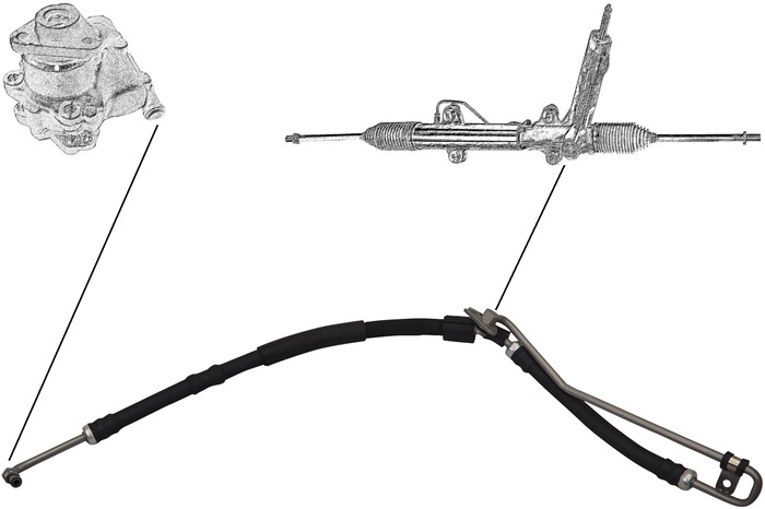 Hydraulikslang, styrsystem, Från hydraulpump till styrväxel Aic 5 AIC