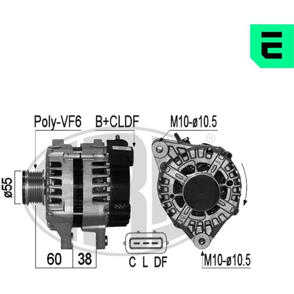 Generator 14V 150A Era oem Oem 209009 ERA OEM