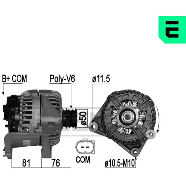 Generator 14V 120A Era oem Oem 209070 ERA OEM