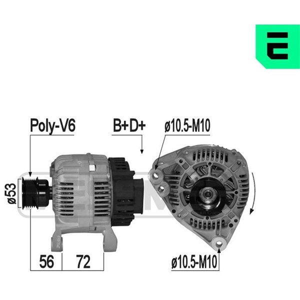Generator 14V 80A Era oem Oem 209162 ERA OEM