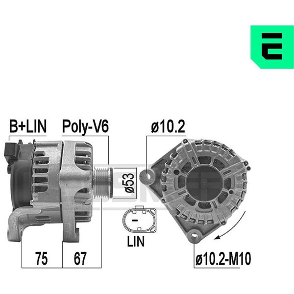 Generator 14V 180A Era oem Oem 209179 ERA OEM Generator 14V 180A Era oem Oem 209179 ERA OEM