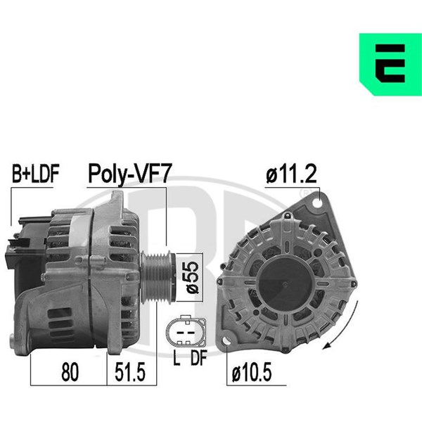 Generator 14V 180A Era oem Oem 209183 ERA OEM