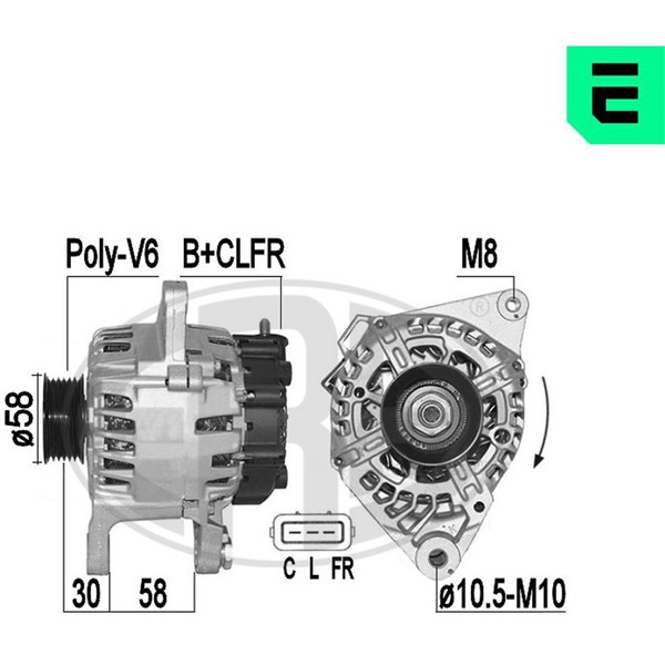Generator 14V 120A Era oem Oem 209198 ERA OEM