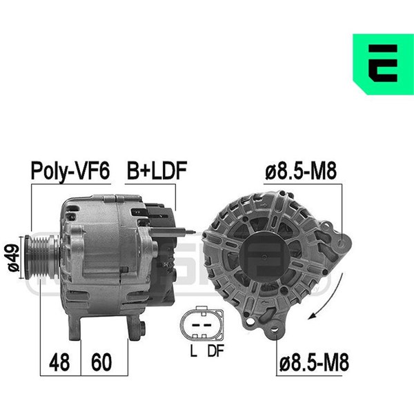 Generator 14V 180A Era oem Oem 209200 ERA OEM