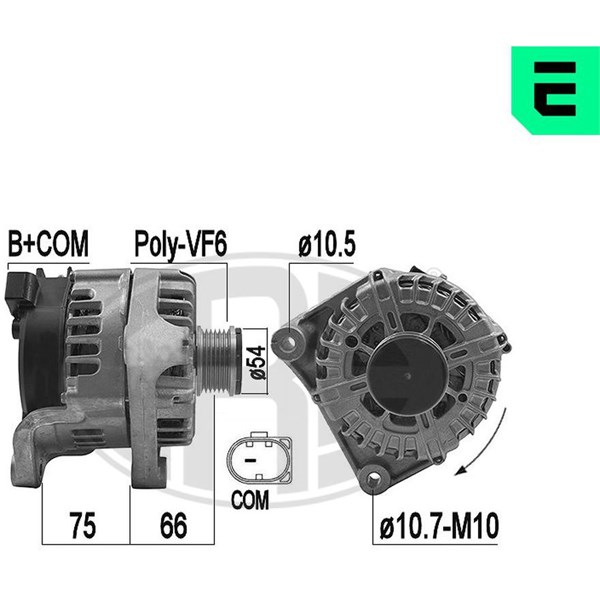 Generator 14V 220A Era oem Oem 209206 ERA OEM Generator 14V 220A Era oem Oem 209206 ERA OEM
