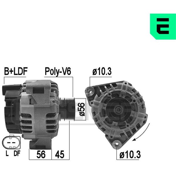 Generator 14V 120A Era oem Oem 209213 ERA OEM