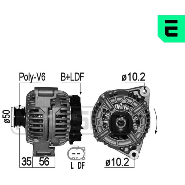 Generator 14V 120A Era oem Oem 209214 ERA OEM