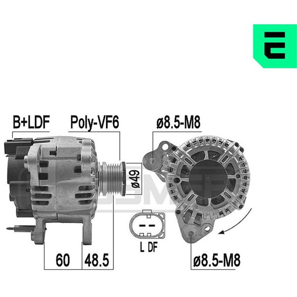 Generator 14V 110A Era oem Oem 209217 ERA OEM