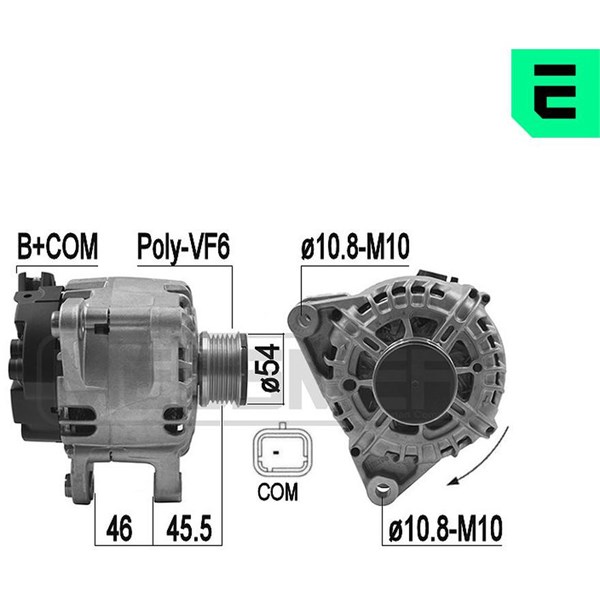Generator 14V 120A Era oem Oem 209223 ERA OEM