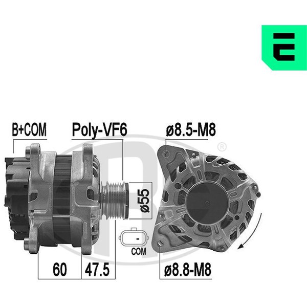 Generator 14V 120A Era oem Oem 209224 ERA OEM