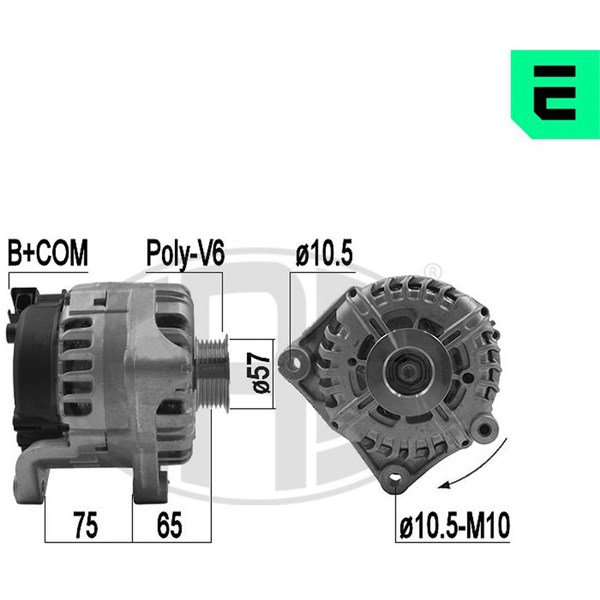 Generator 14V 230A Era oem Oem 209237 ERA OEM