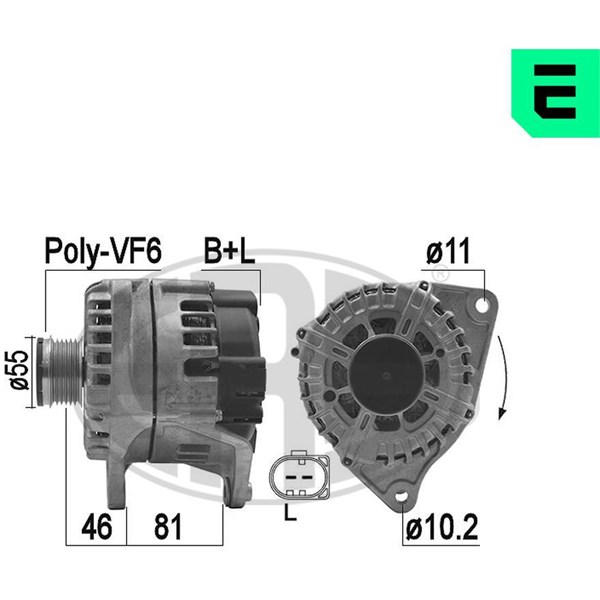 Generator 14V 180A Era oem Oem 209268 ERA OEM