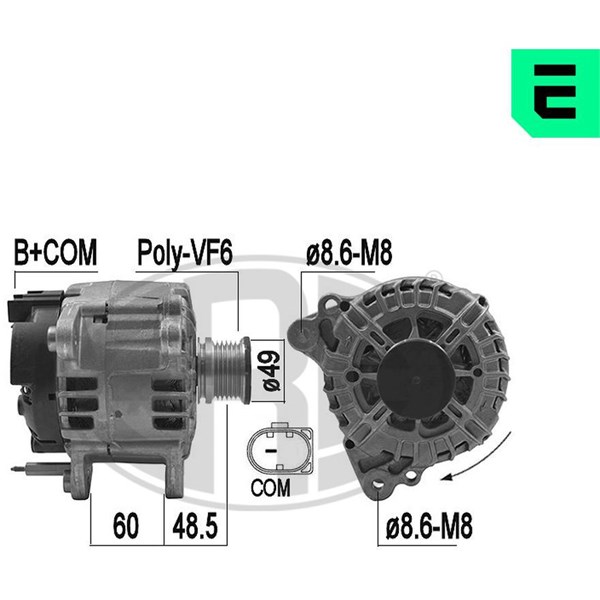 Generator 14V 180A Era oem Oem 209270 ERA OEM