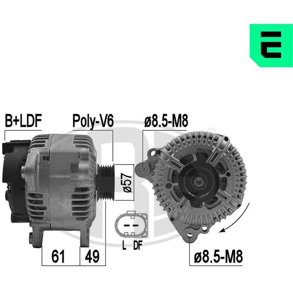 Generator 14V 150A Era oem Oem 209277 ERA OEM