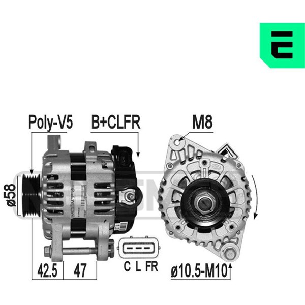 Generator 14V 90A Era oem Oem 209327 ERA OEM
