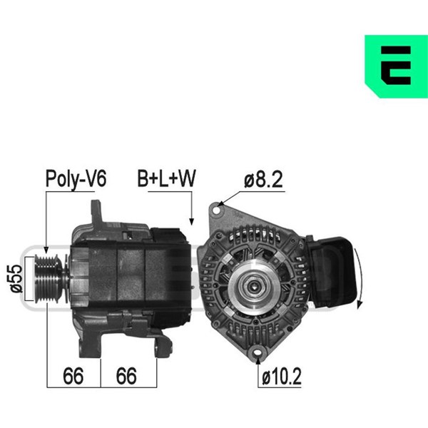 Generator 14V 80A Era oem Oem 209336 ERA OEM
