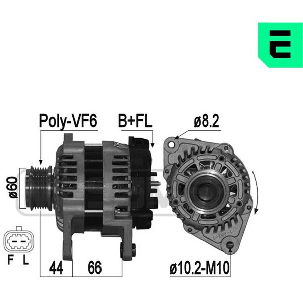 Generator 14V 100A Era oem Oem 209388 ERA OEM