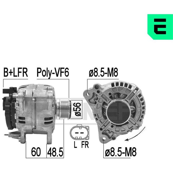 Generator 14V 120A Era oem Oem 209393 ERA OEM