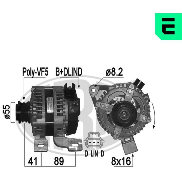 Generator 14V 150A Era oem Oem 209396 ERA OEM
