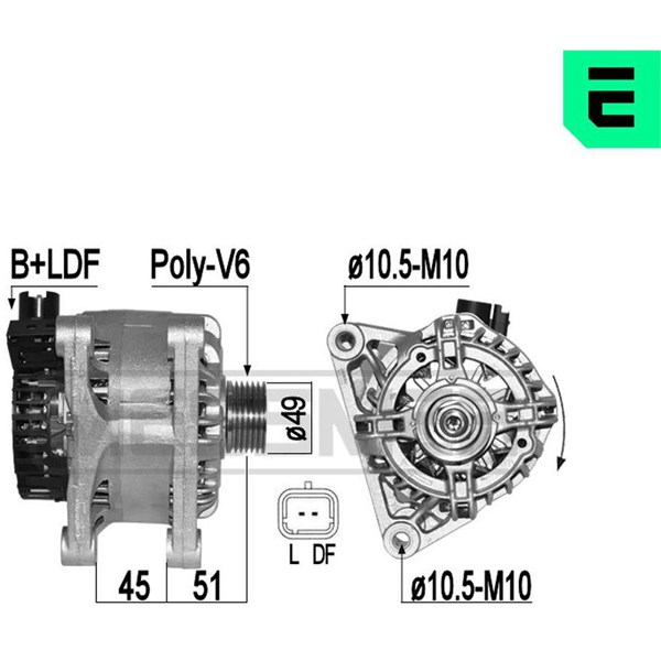 Generator 14V 90A Era oem Oem 209438 ERA OEM