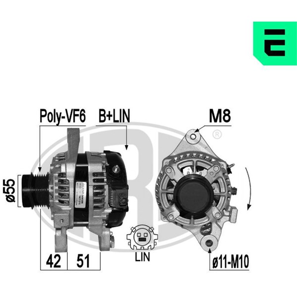 Generator 14V 100A Era oem Oem 209451 ERA OEM